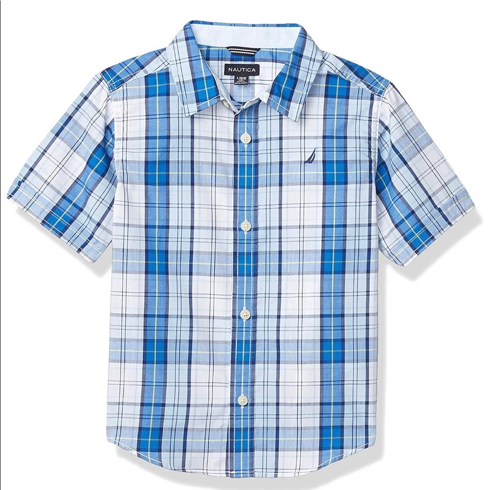 Nautica Boys' Short Sleeve Patterned Shirt